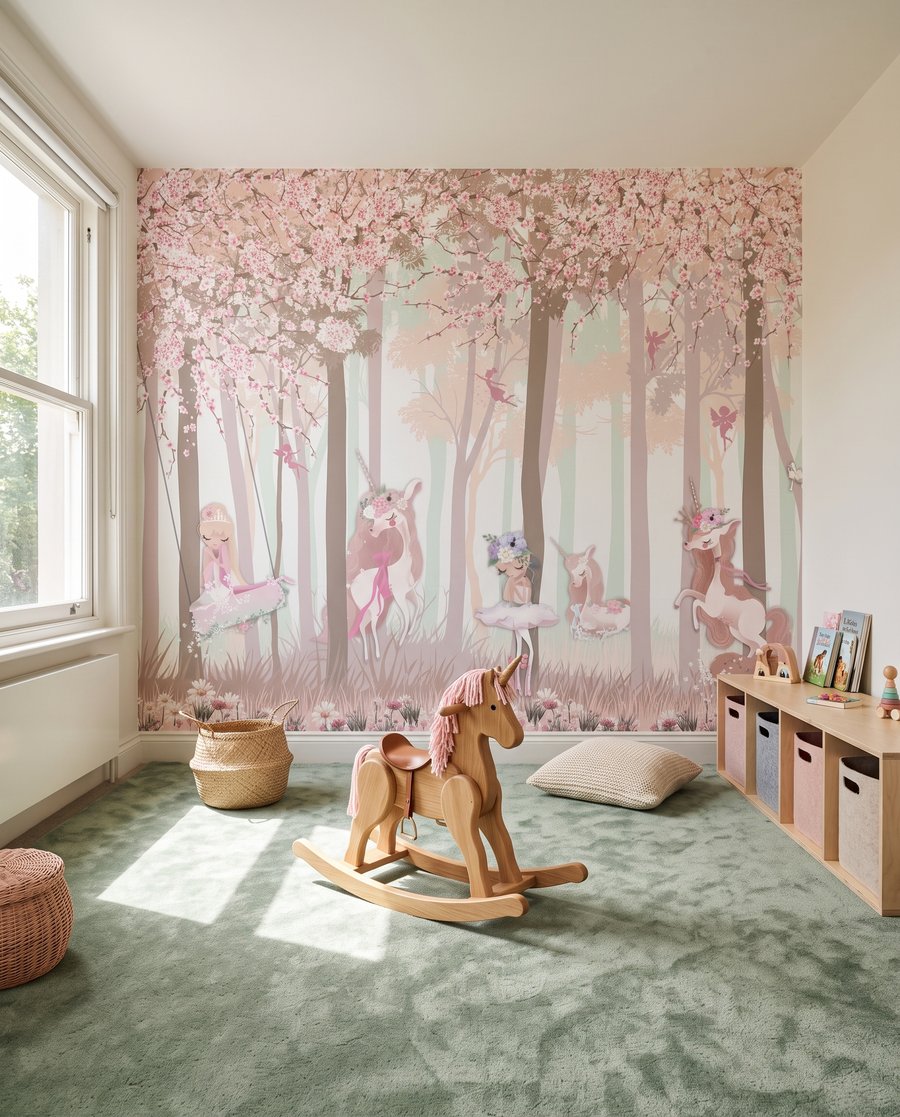 Unicorni nel bosco rosa — ambiente 3
