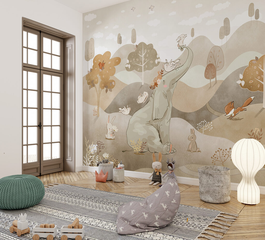 Elefante e amici in un ambiente