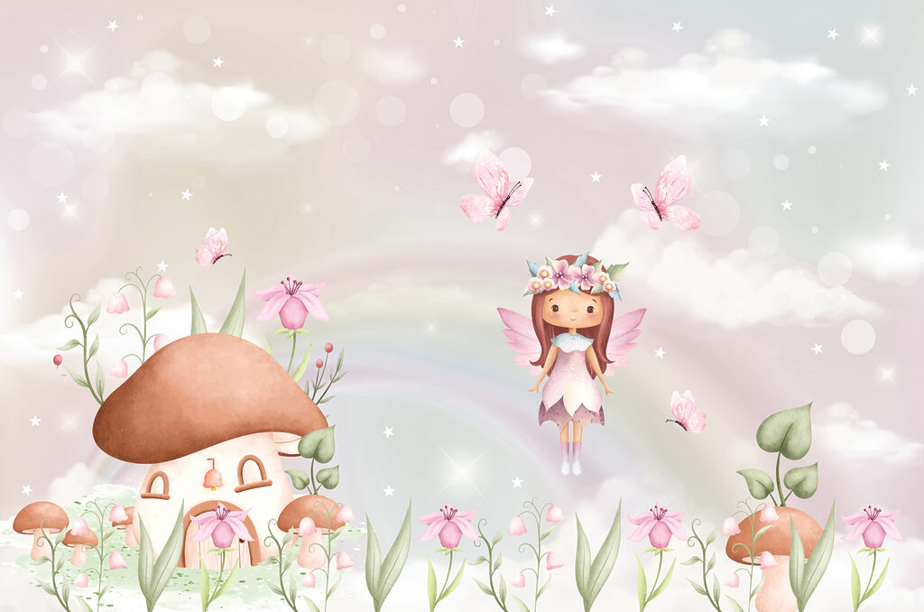 Fatina tra i funghi — design completo