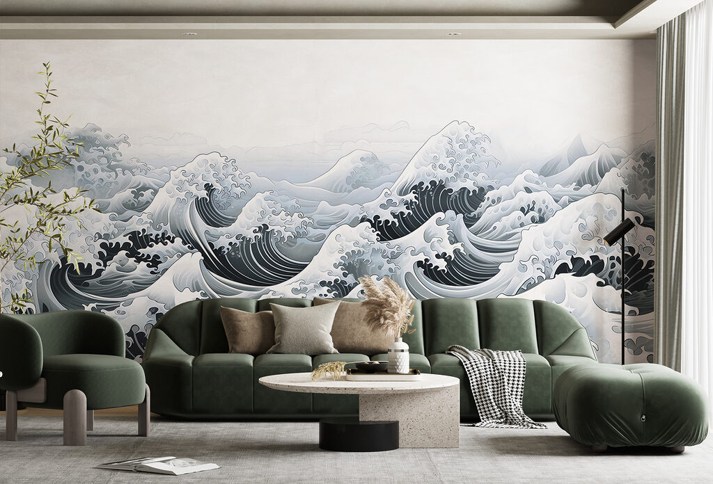 Onde in xilografia grigia — ambiente 3