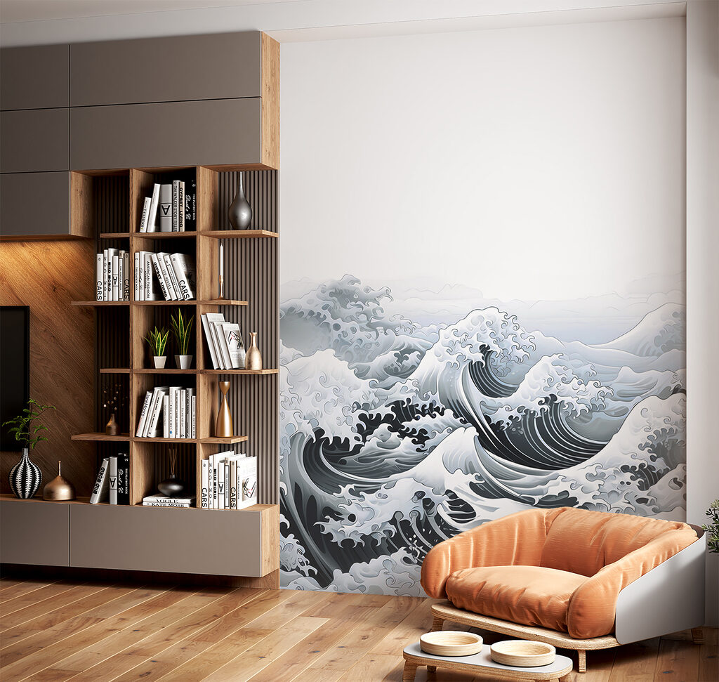 Onde in xilografia grigia — ambiente 4