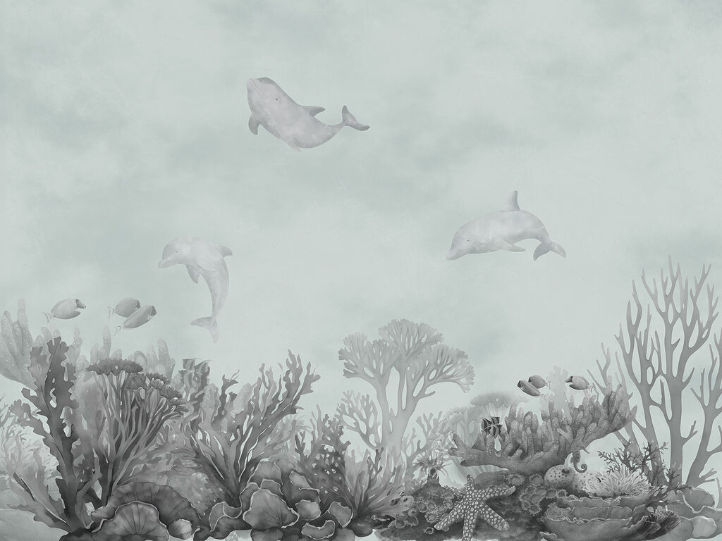 Delfini sopra i coralli — design completo