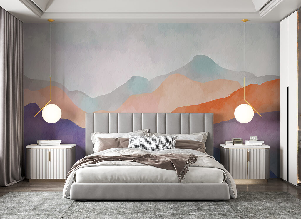 Monti viola, orizzonte arancio — ambiente 2