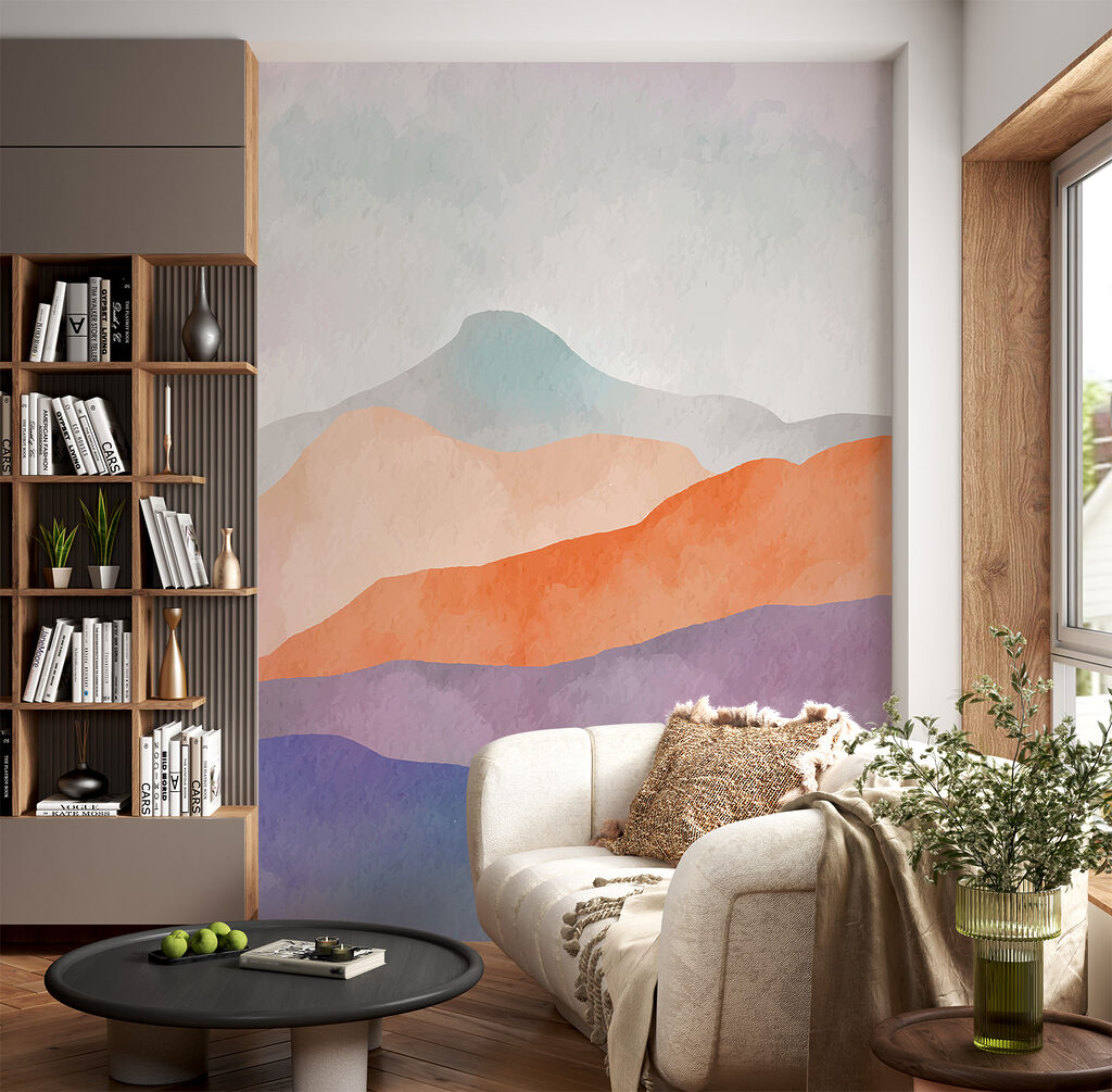 Monti viola, orizzonte arancio — ambiente 1