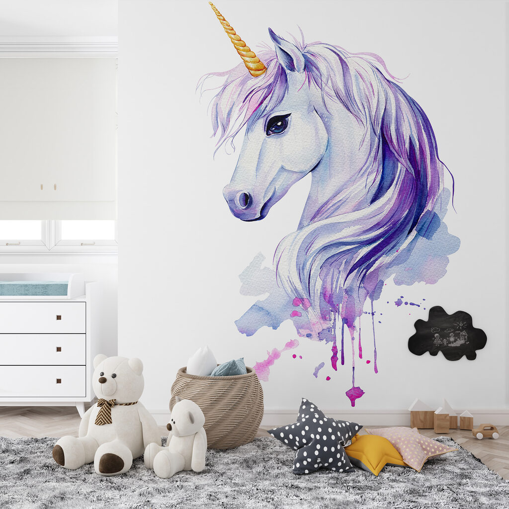 Unicorno ad acquerello viola — ambiente 1