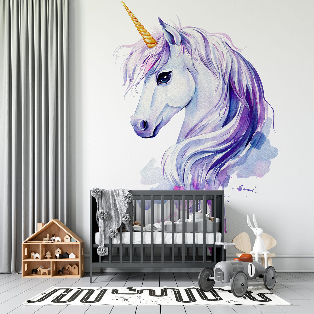 Unicorno ad acquerello viola — ambiente 3