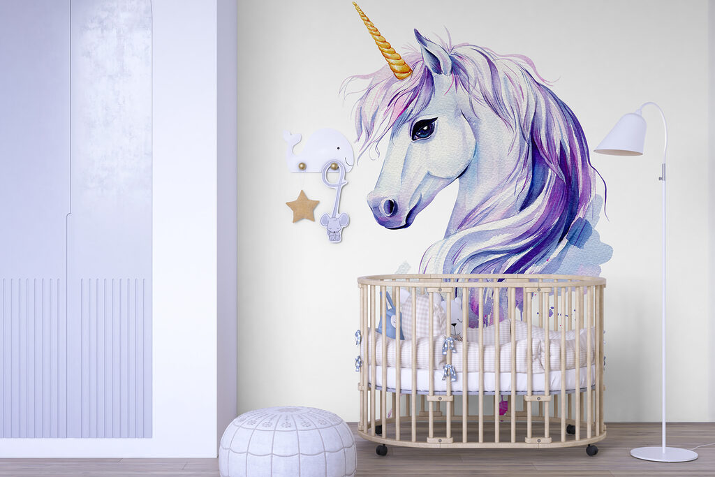 Unicorno ad acquerello viola — ambiente 2