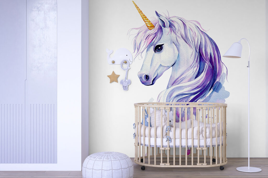 Unicorno ad acquerello viola — ambiente 5