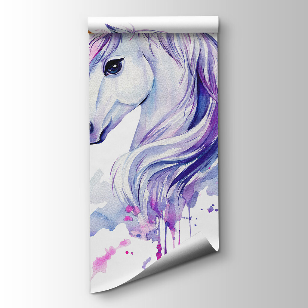 Unicorno ad acquerello viola — vista del prodotto