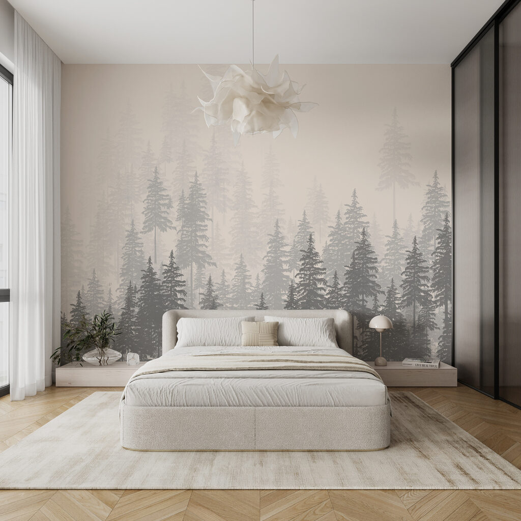 Pini chiari nella nebbia — ambiente 2
