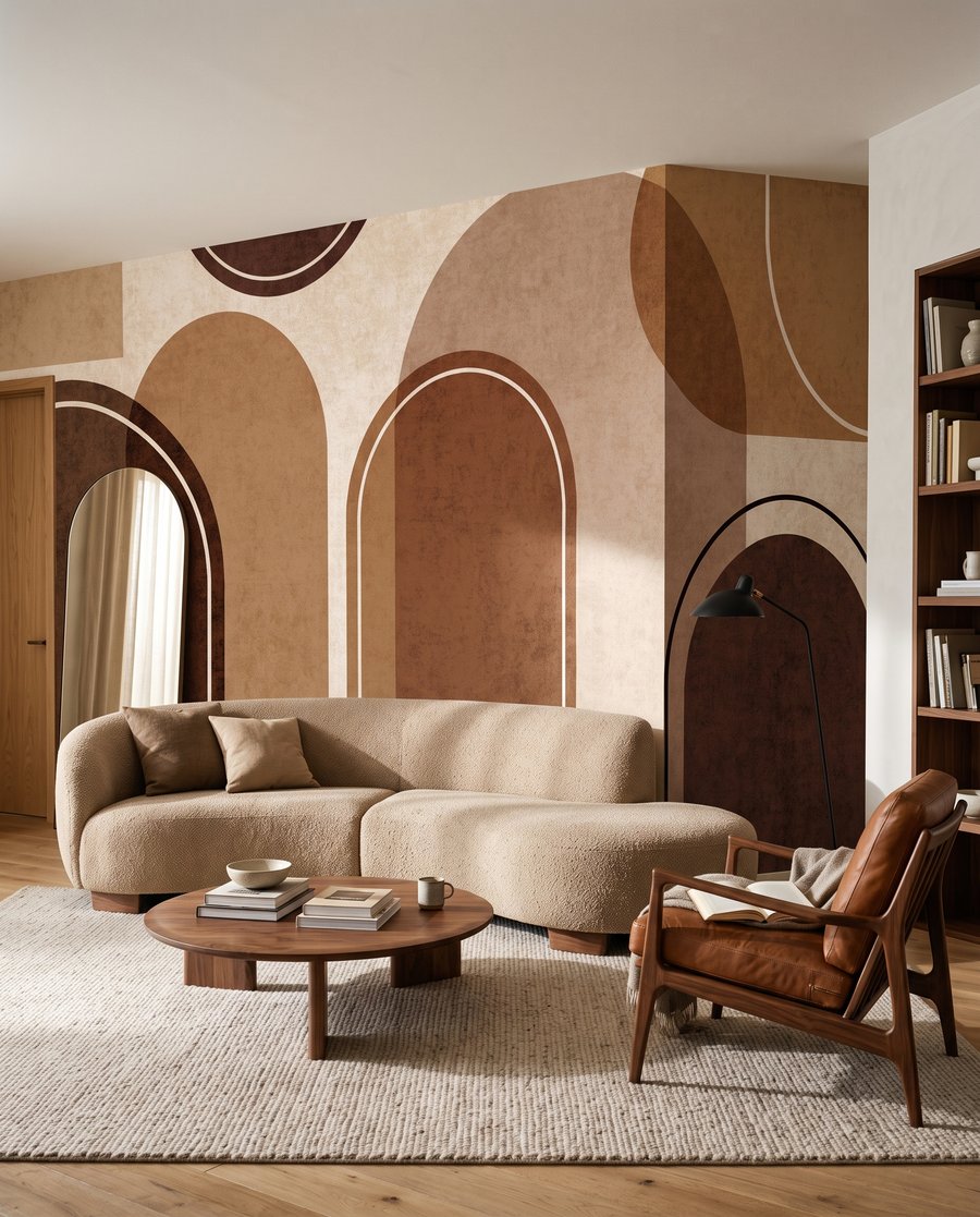 Forme rotonde con contorni in un ambiente