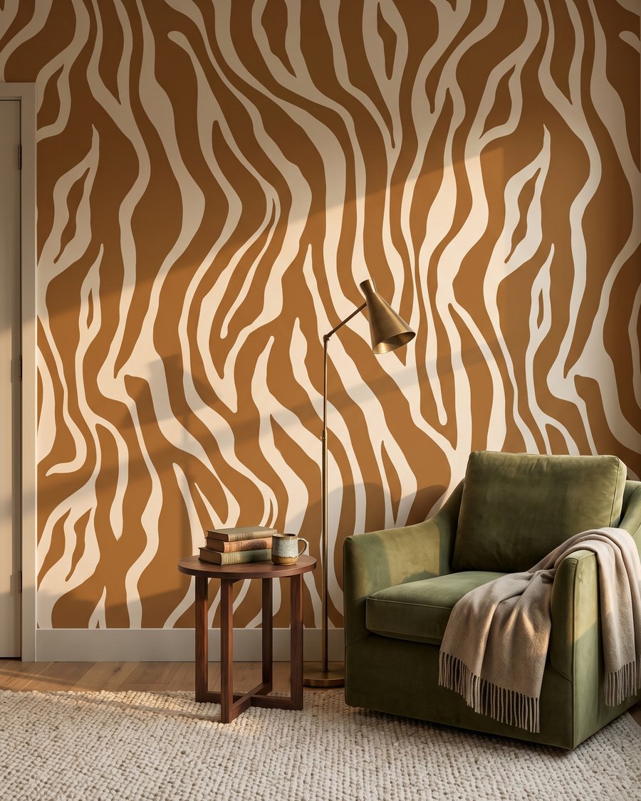 Zebra in ocra calda — ambiente 1