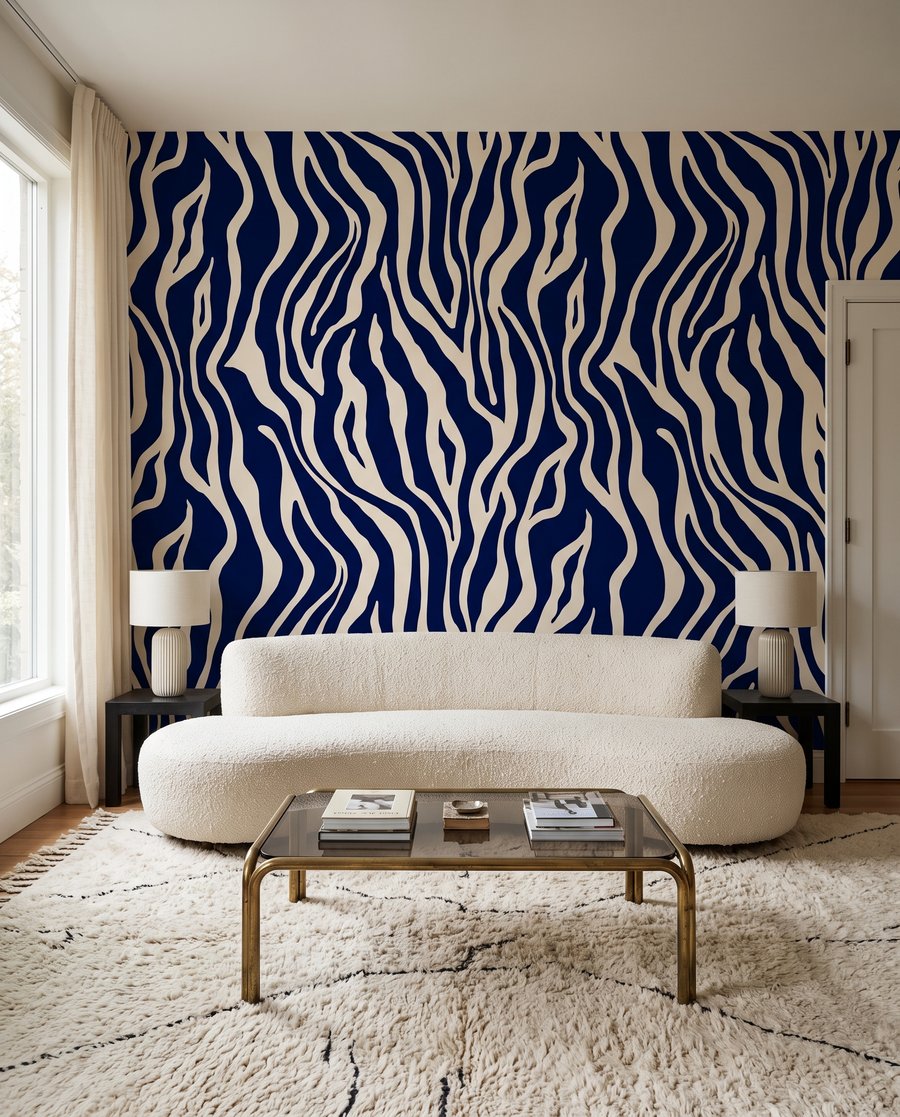 Zebra in ocra calda — ambiente 3