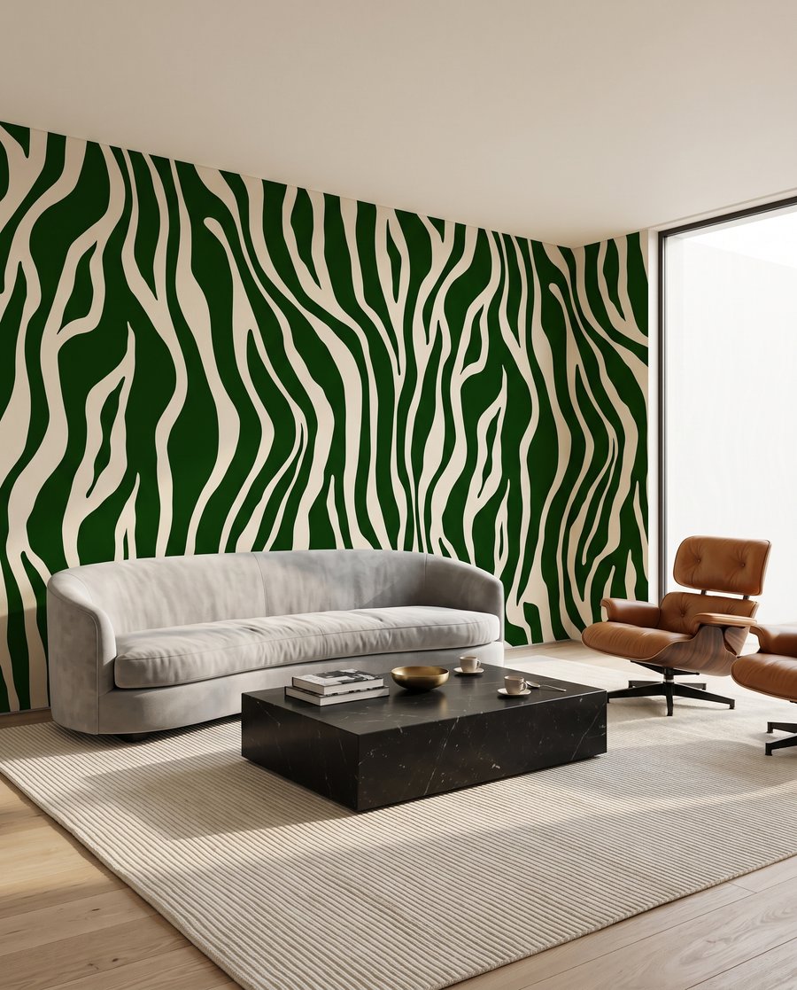 Zebra in ocra calda — ambiente 1