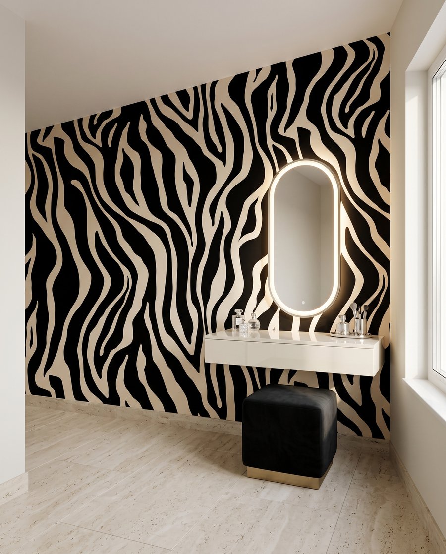 Zebra in ocra calda — ambiente 2