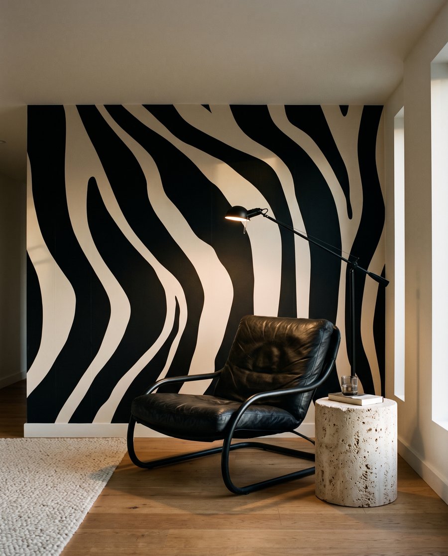 Zebra in ocra calda — ambiente 3
