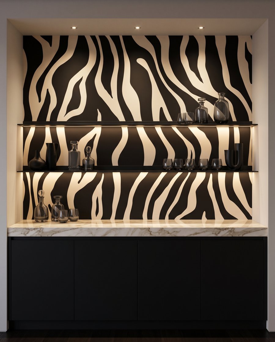 Zebra in ocra calda — ambiente 5