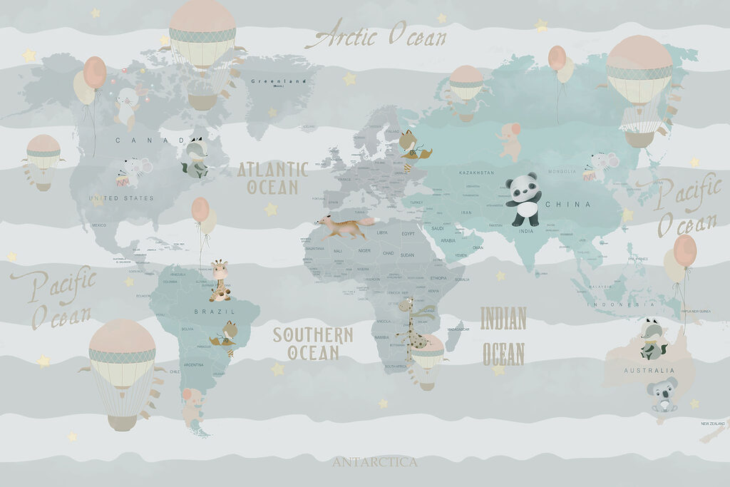Mappa su fasce pastello — design completo