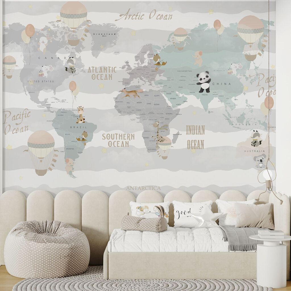 Mappa su fasce pastello — ambiente 2