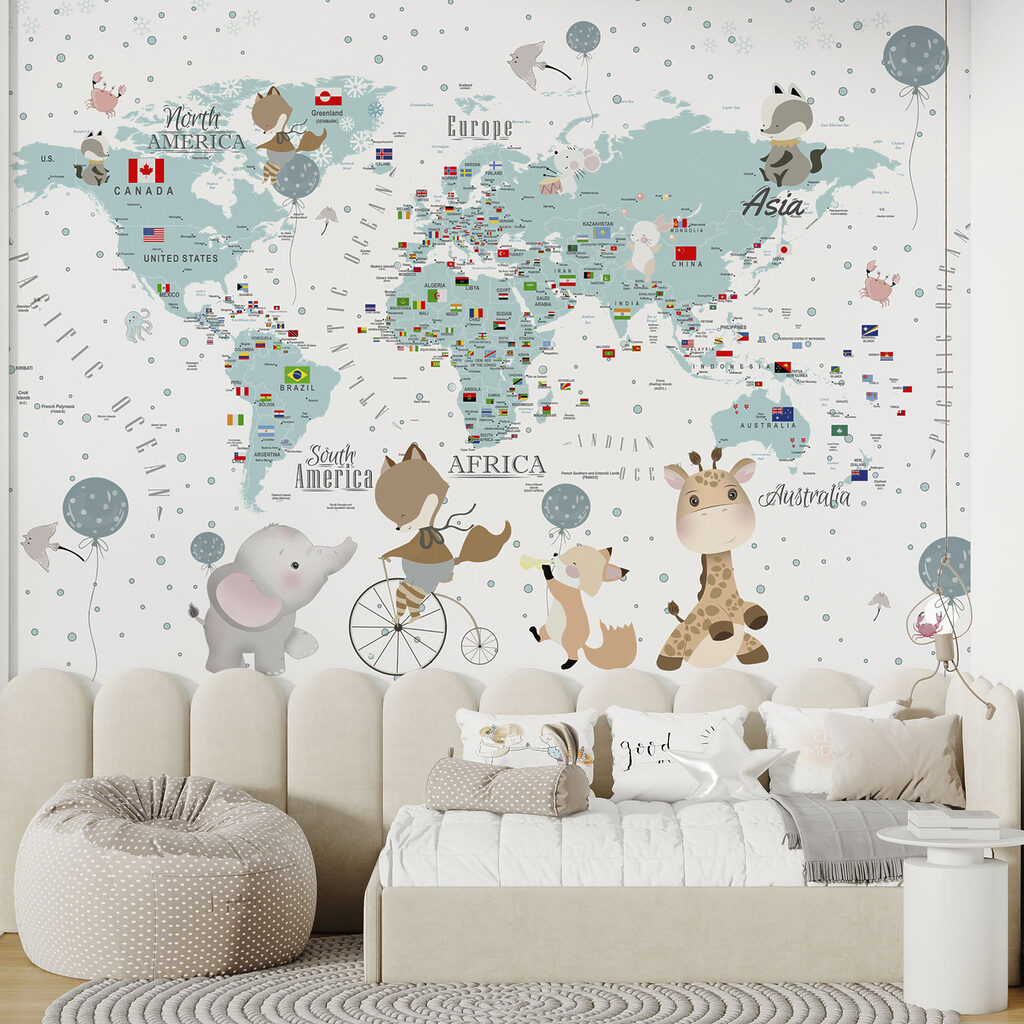 Mappa con amici animali in un ambiente