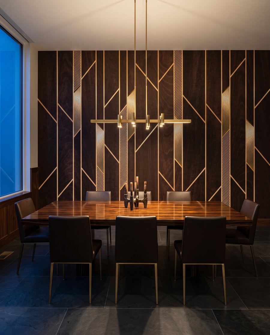 Linee dorate su marrone — ambiente 5