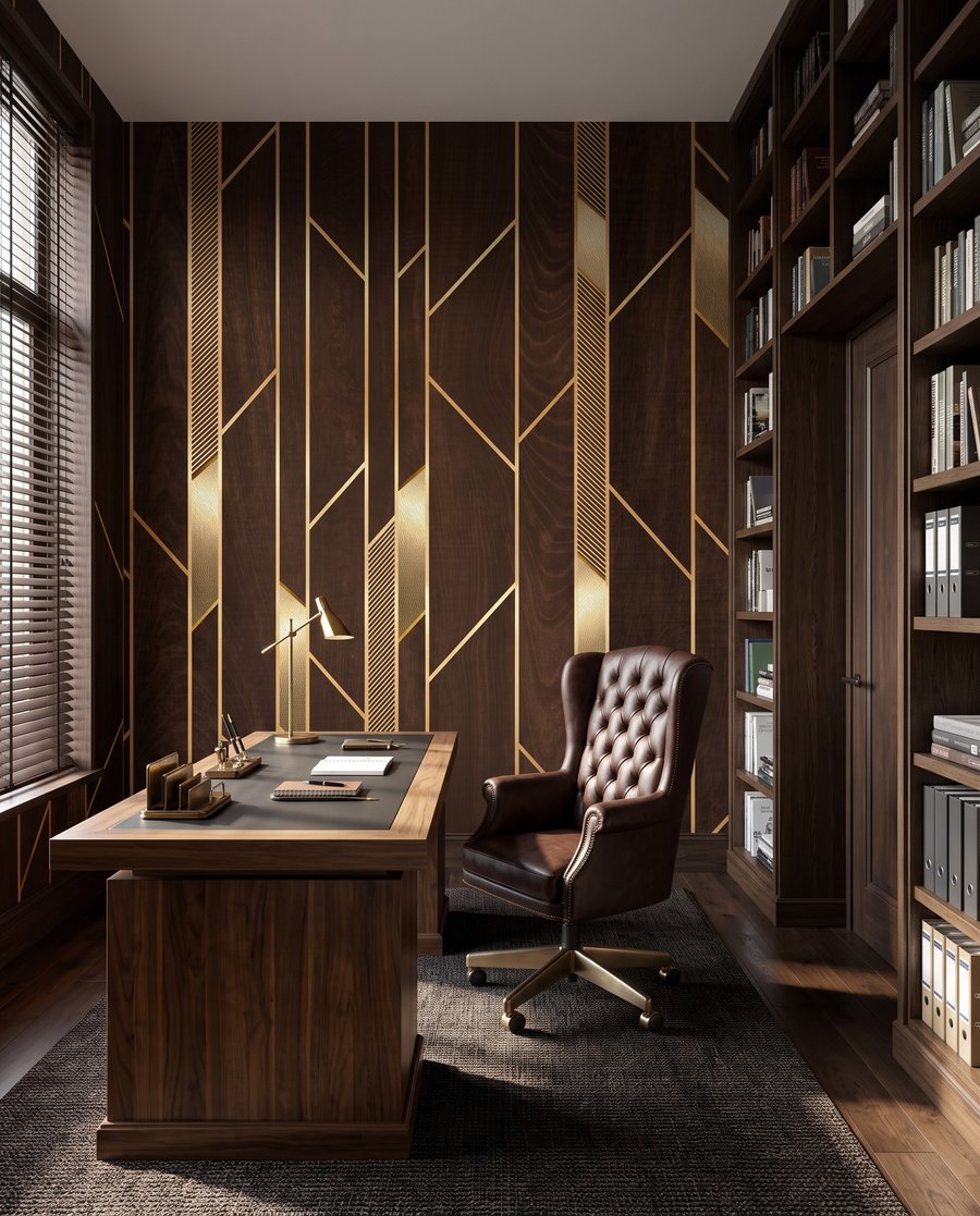 Linee dorate su marrone — ambiente 7