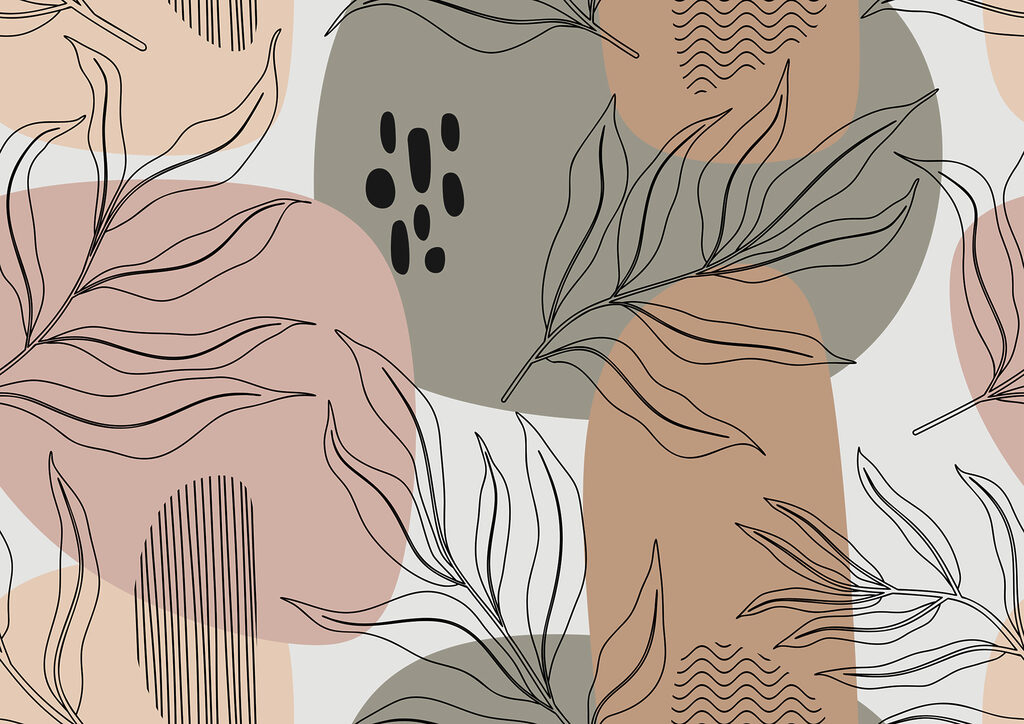 Foglie su forme morbide — design completo