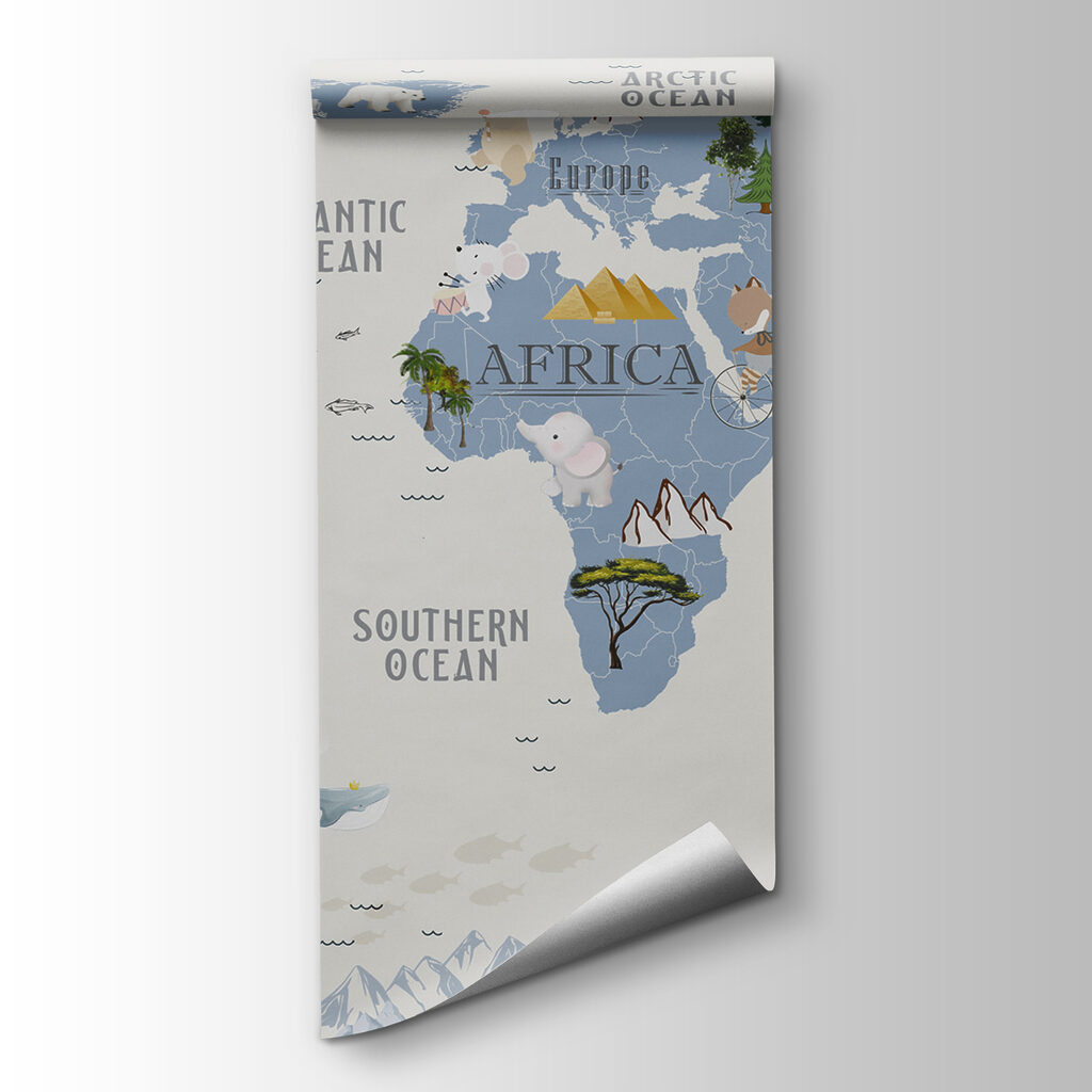 Mappa illustrata del mondo — vista del prodotto