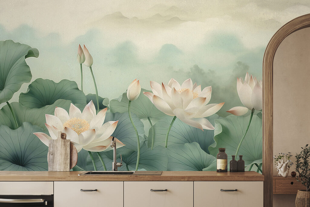 Loti crema sulle foglie — ambiente 3