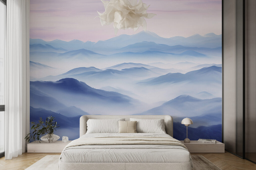 Creste blu all’alba in un ambiente