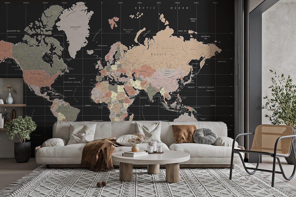Mappa su fondo antracite — ambiente 1