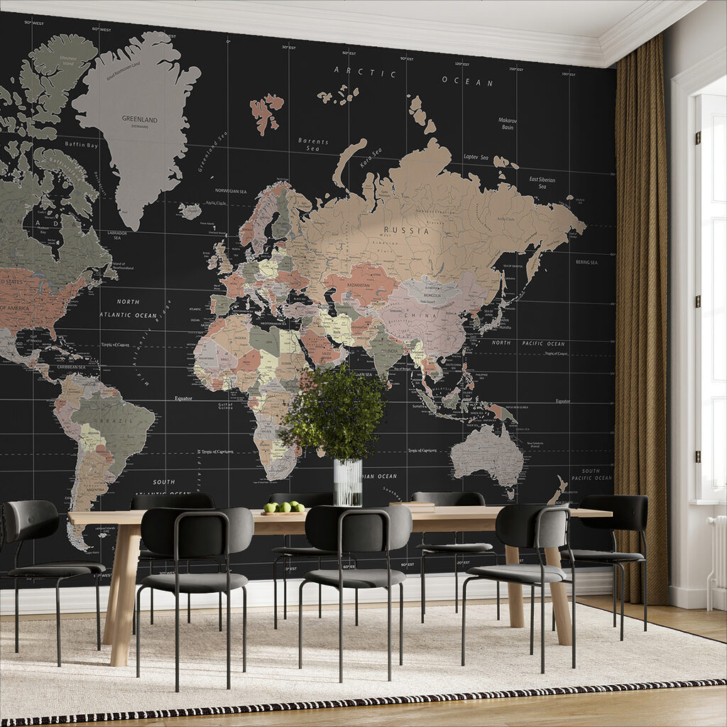 Mappa su fondo antracite — ambiente 3