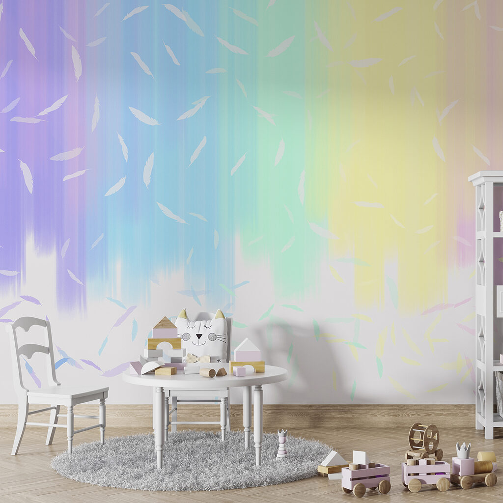 Arcobaleno pastello con strisce — ambiente 3