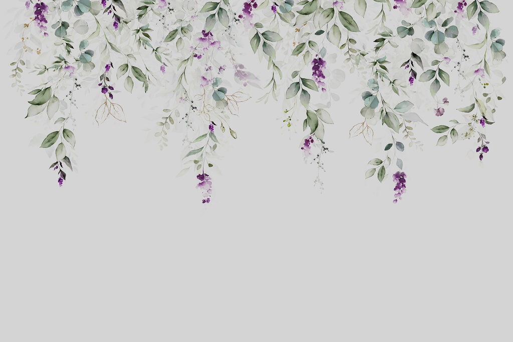 Fiorellini viola sui rami — design completo