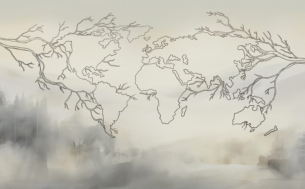 Mappa tra rami nebbiosi — design completo