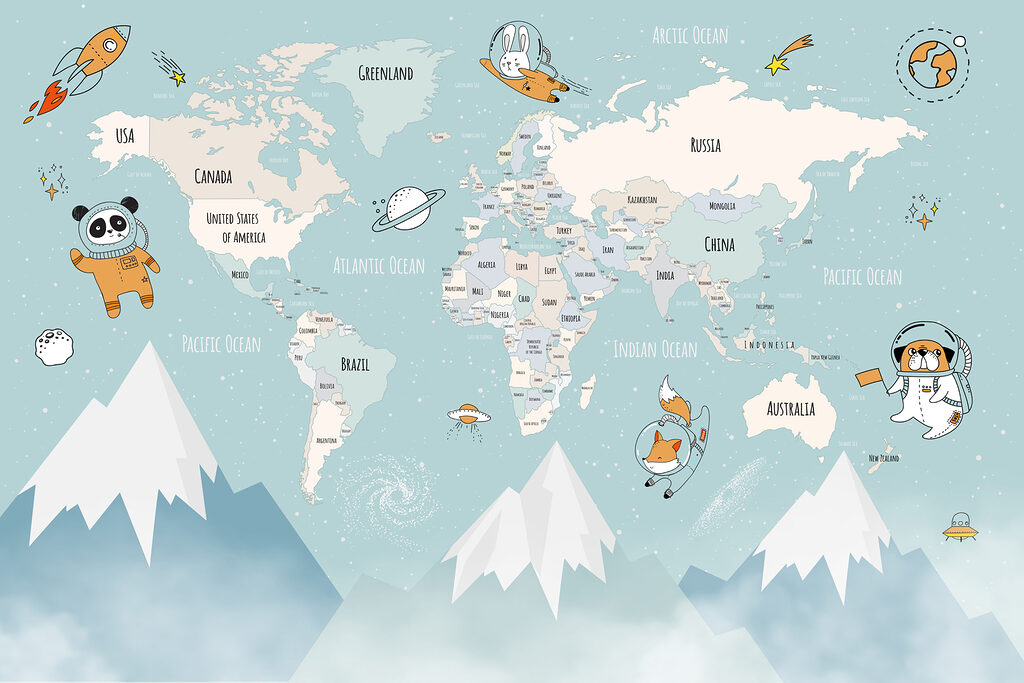 Mappa con astronauti — design completo