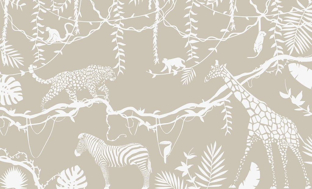 Contorni bianchi su beige — design completo