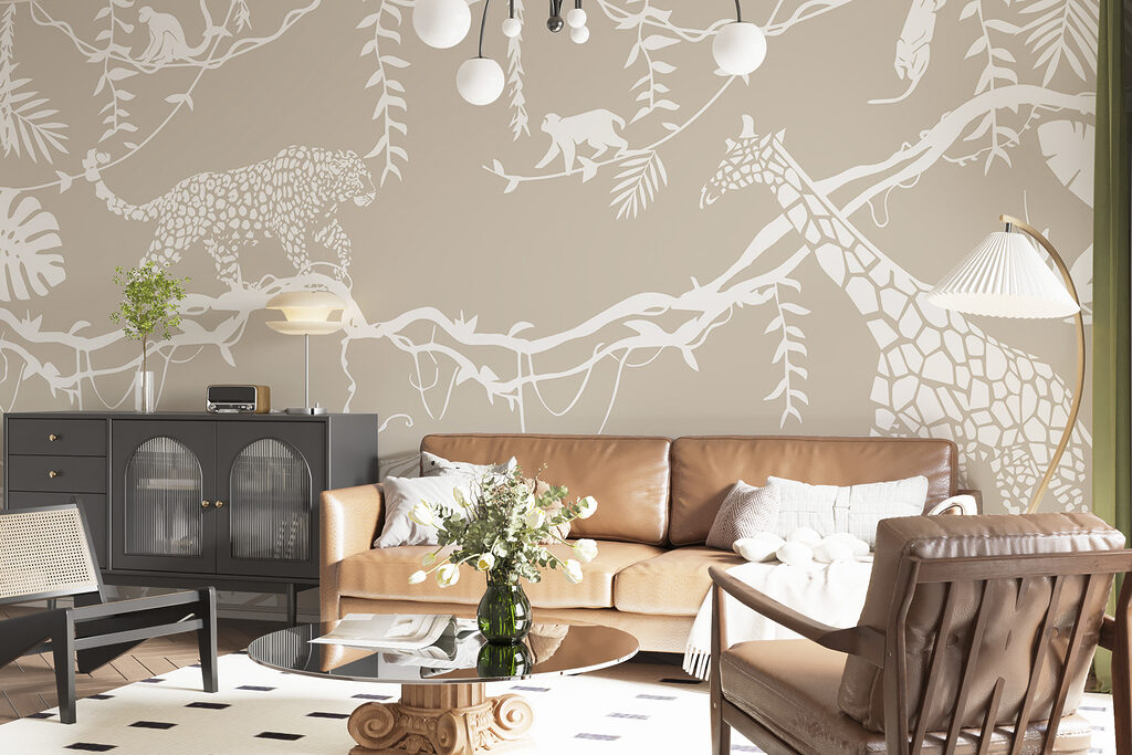 Contorni bianchi su beige — ambiente 2