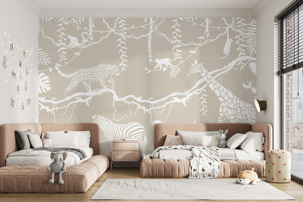 Contorni bianchi su beige — ambiente 4