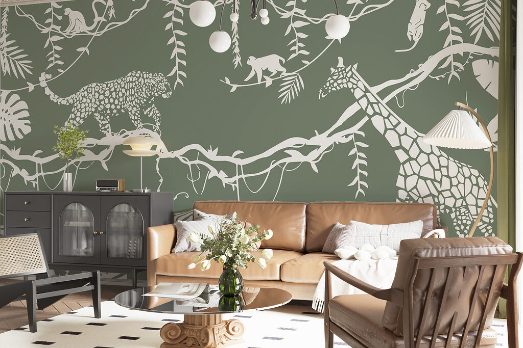 Contorni bianchi su beige in un ambiente