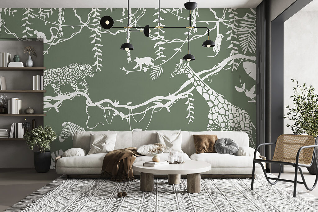 Contorni bianchi su beige — ambiente 3