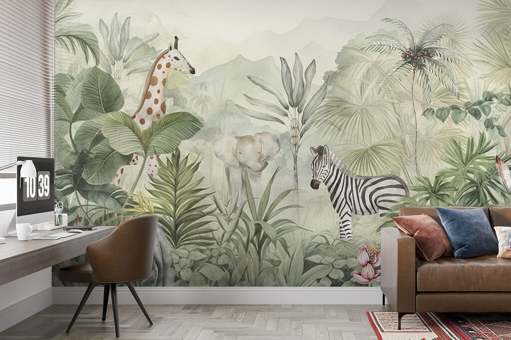 Zebra tra foglie tropicali — ambiente 3