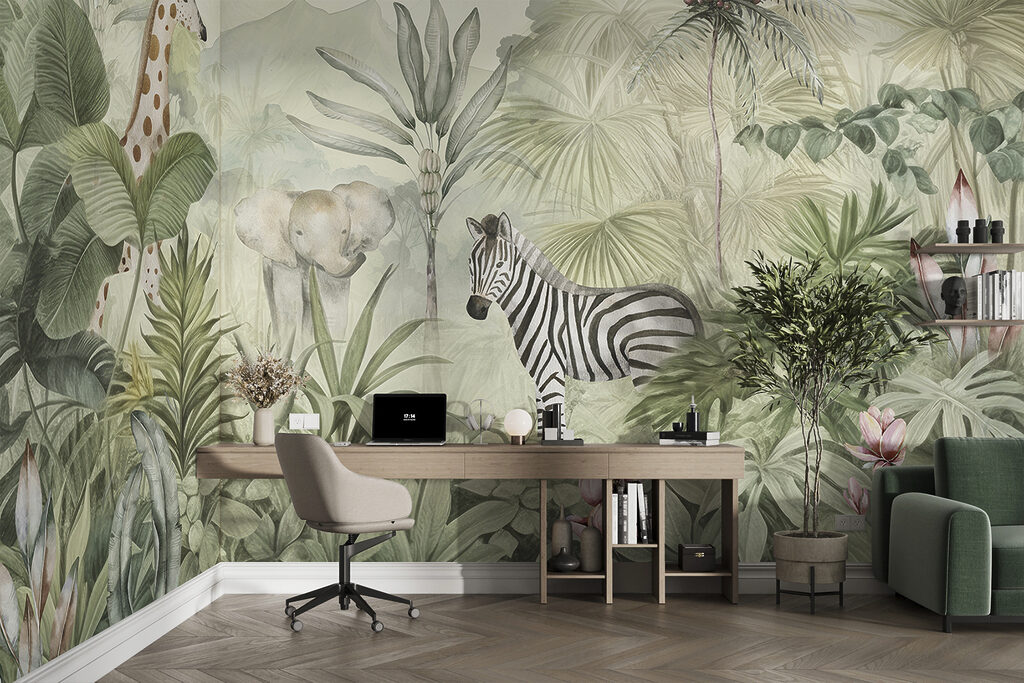 Zebra tra foglie tropicali — ambiente 4