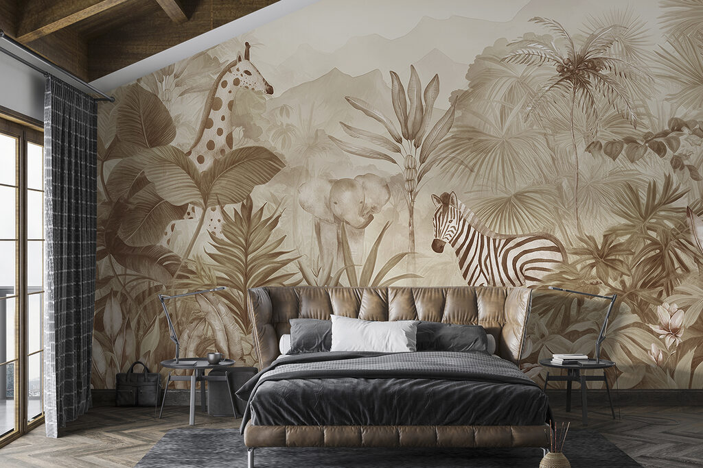Zebra tra foglie tropicali — ambiente 1