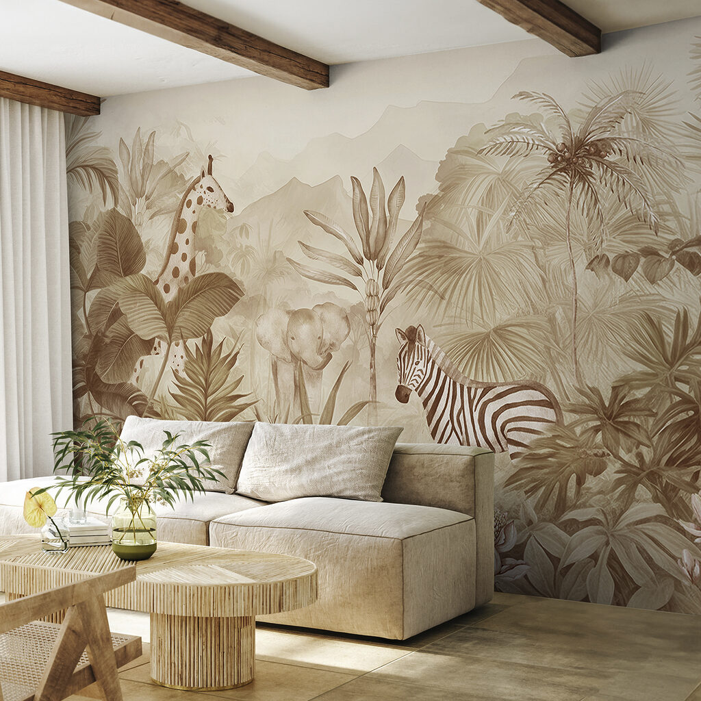 Zebra tra foglie tropicali — ambiente 2