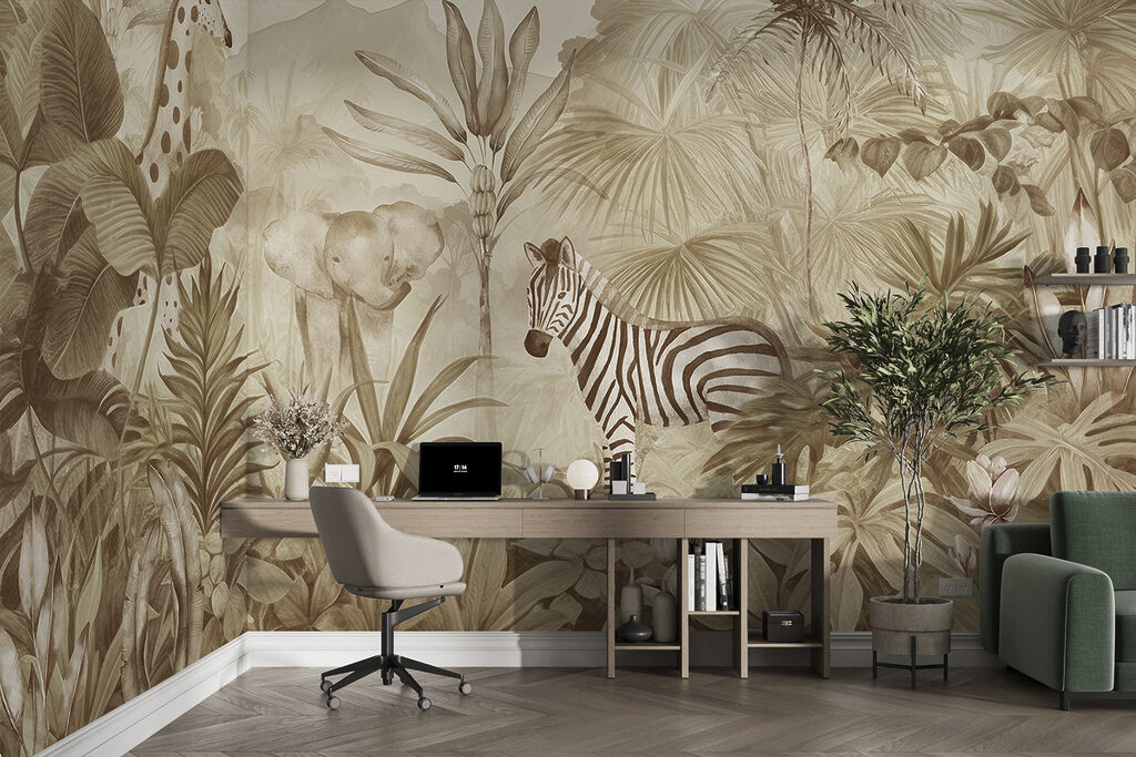 Zebra tra foglie tropicali — ambiente 3