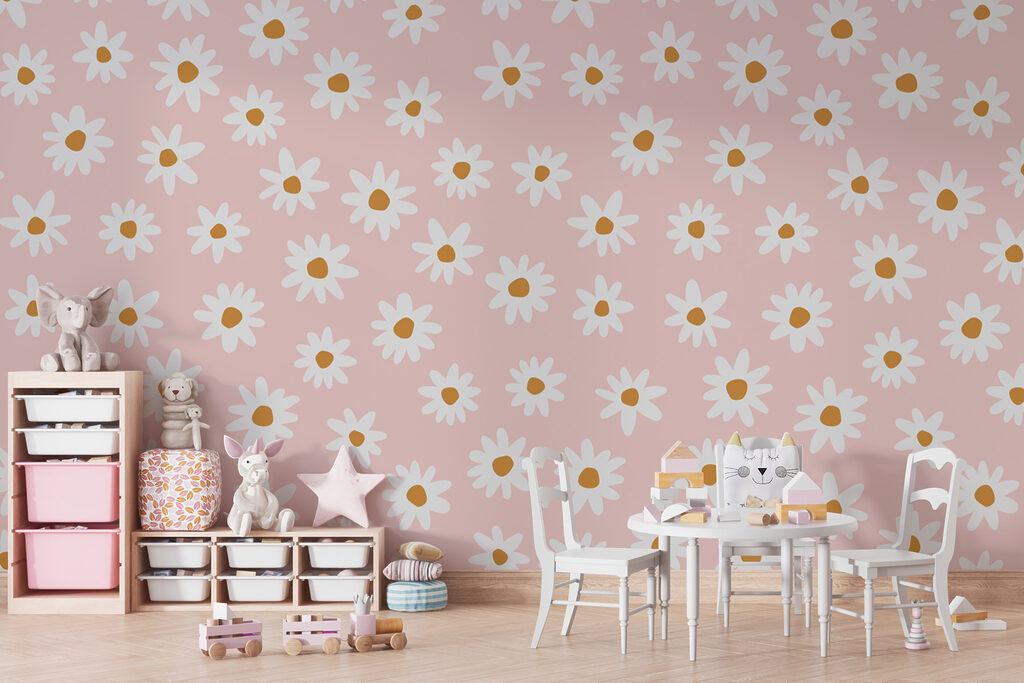 Margherite bianche su rosa — ambiente 1