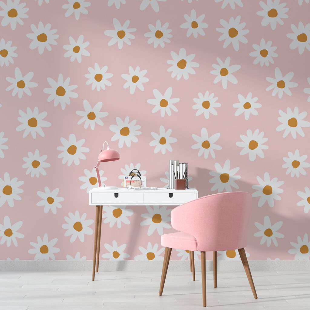 Margherite bianche su rosa — ambiente 2