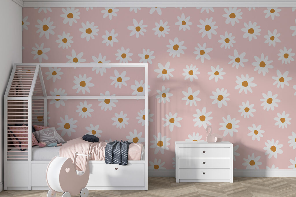 Margherite bianche su rosa — ambiente 3