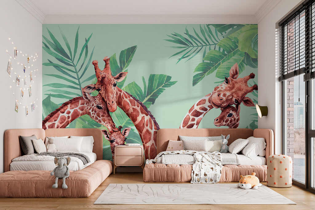 Giraffe tra le foglie — ambiente 3